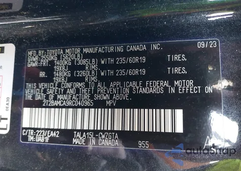 2024 Lexus Rx 350 Premium from USA, damaged, VIN 2T2BAMCA9RC040965